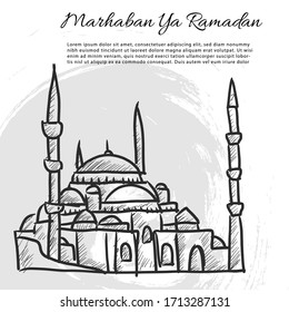 Illustration Ramadan Kareem for background and icon for greeting card and print or website eps10