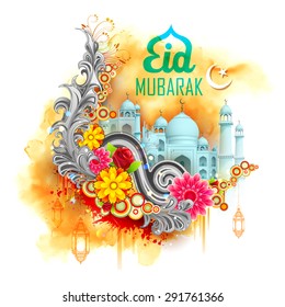 illustration of Ramadan Kareem (Generous Ramadan) background with mosque