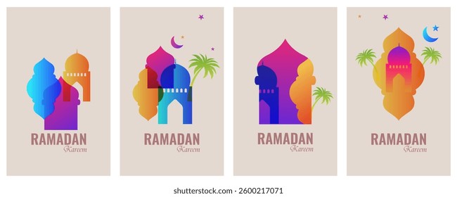illustration of Ramadan Kareem (Generous Ramadan) greetings for Islam religious festival Eid with illuminated lamp