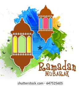 Illustration Of Ramadan Kareem Greeting Card Background.
