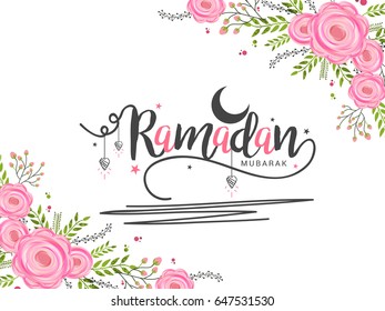 Illustration Of Ramadan Kareem Greeting Card Background.