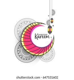 Illustration Of Ramadan Kareem Greeting Card Background.