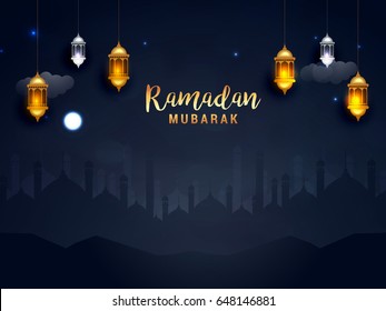 Illustration Of Ramadan Kareem Greeting Card Background.