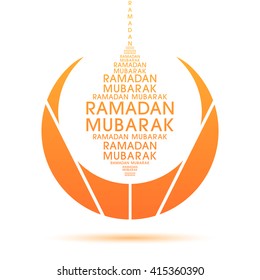 Illustration of Ramadan Kareem with intricate Arabic lamp for the celebration of Muslim community festival.