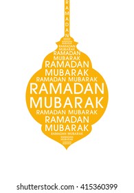 Illustration of Ramadan Kareem with intricate Arabic lamp for the celebration of Muslim community festival.