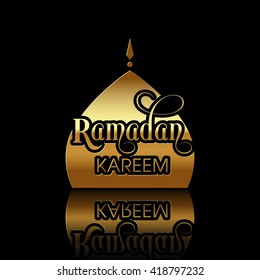 Illustration of Ramadan Kareem with intricate Arabic calligraphy for the celebration of Muslim community festival.