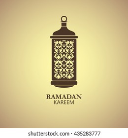 Illustration of Ramadan Kareem with intricate Arabic lamp for the celebration of Muslim community festival. Free hand write with a modern lantern and stars specially for Ramadan.