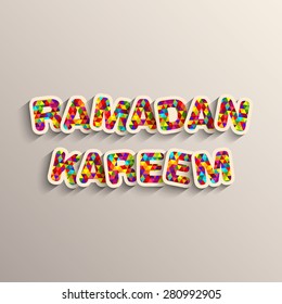 Illustration of Ramadan Kareem with intricate calligraphy for the celebration of Muslim community festival..