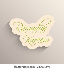 Illustration of Ramadan Kareem with intricate calligraphy for the celebration of Muslim community festival.