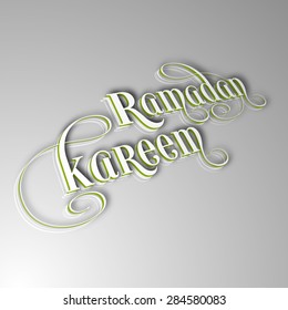 Illustration of Ramadan Kareem with intricate calligraphy for the celebration of Muslim community festival.