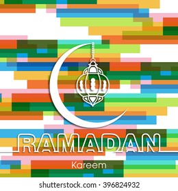 Illustration of Ramadan Kareem with intricate calligraphy for the celebration of Muslim community festival.