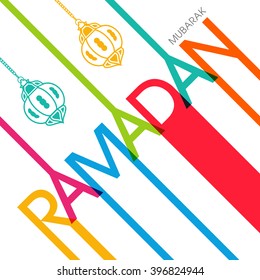 Illustration of Ramadan Kareem with intricate calligraphy for the celebration of Muslim community festival.