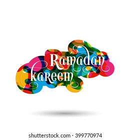 Illustration of Ramadan Kareem with intricate calligraphy for the celebration of Muslim community festival.