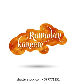 Illustration of Ramadan Kareem with intricate calligraphy for the celebration of Muslim community festival.