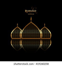 Illustration of Ramadan Kareem with intricate tombs for the celebration of Muslim community festival.