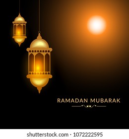 Illustration Of Ramadan Kareem Islamic Greeting Card Background.