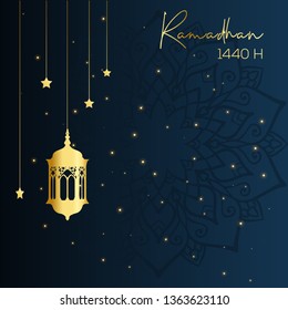 
Illustration Of Ramadan Kareem Islamic Greeting Card Background. - Vector