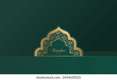 Illustration of Ramadan Kareem Muslim festival celebration, simple and elegant background Template.