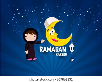 Illustration of Ramadan kareem and Ramadane mubarak. Eid moubarak . ramdan karem