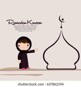 Illustration of Ramadan kareem and Ramadane mubarak. Eid moubarak . ramdan karem