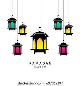 Illustration of Ramadan kareem and Ramadane mubarak. Eid moubarak . ramdan karem