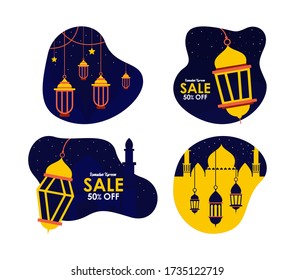 illustration of ramadan kareem with sale 50% off