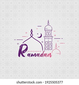 Illustration von ramadan kareem einfachen Hintergrund.