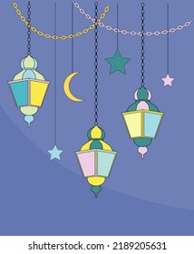 illustration ramadan lantern element vector design