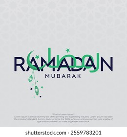 Illustration of Ramadan Mubarak 2025 with intricate Arabic lamp for the celebration of Muslim community festival.