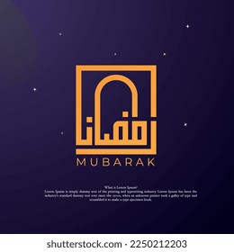 Illustration of Ramadan Mubarak with intricate Arabic lamp for the celebration of Muslim community festival.