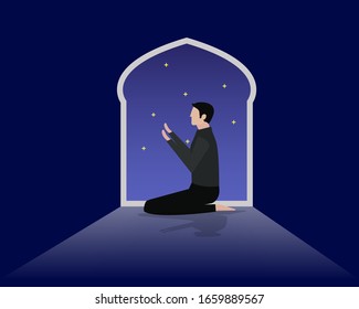 Illustration of ramadan praying. design vector