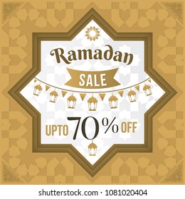 Illustration of Ramadan sale poster or sale banner background