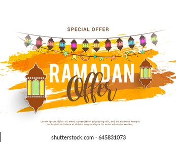 Illustration Of Ramadan Sale Poster Or Sale Banner Background.