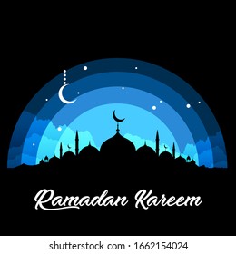 illustration of ramadan silhouette. Islamic design
