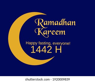 Illustration Ramadhan Kareem, Happy Fasting everyone. 1442 Hijri years.