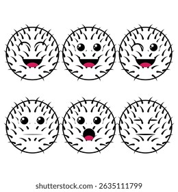 The Illustration of Rambutan Fruit Emoticon