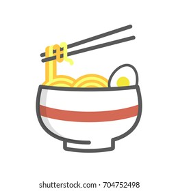 Illustration of ramen noodles isolated in white background