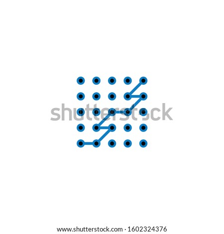 Illustration random dots vector icon blue in white background