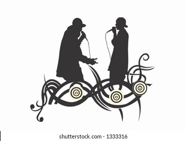 Illustration of rap singers