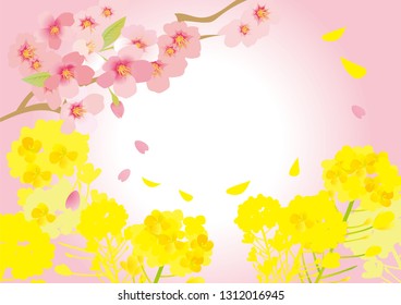 菜の花 桜 のイラスト素材 画像 ベクター画像 Shutterstock