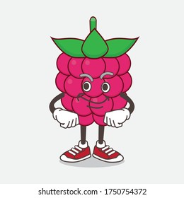 Ilustración del personaje de la mascota Raspberry Fruit con cara sonriente
