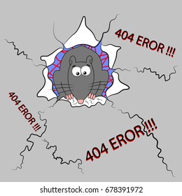 Illustration of a rat, 404 error