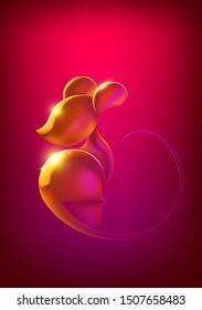 An illustration of a rat shape created by mesh tool. Chinese New Year, Chinese zodiac, rat year.