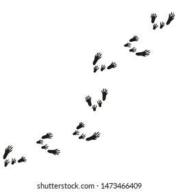 illustration with rat tracks. rat footprints.