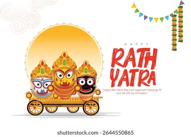 illustration of Rath Yatra Festival Illustration with Temples and Festive Decorations