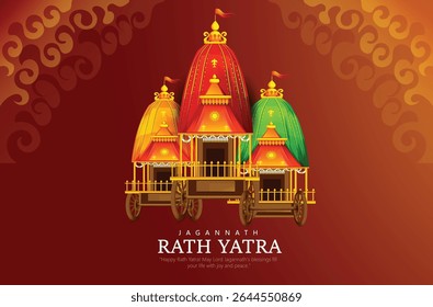 ilustração do Festival de Rath Yatra Ilustração com Templos e Decorações Festivas