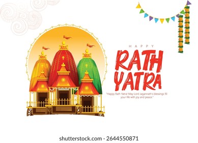 illustration of Rath Yatra Festival Illustration with Temples and Festive Decorations
