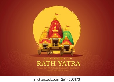 ilustração do Festival de Rath Yatra Ilustração com Templos e Decorações Festivas