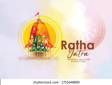  illustration of Rath Yatra Lord Jagannath festival Holiday background celebrated in Odisha, India