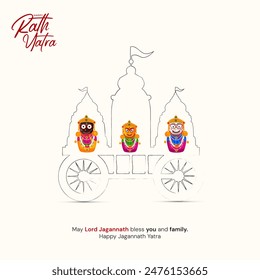 
Ilustración del festival Rath Yatra Lord Jagannath Social Media Post